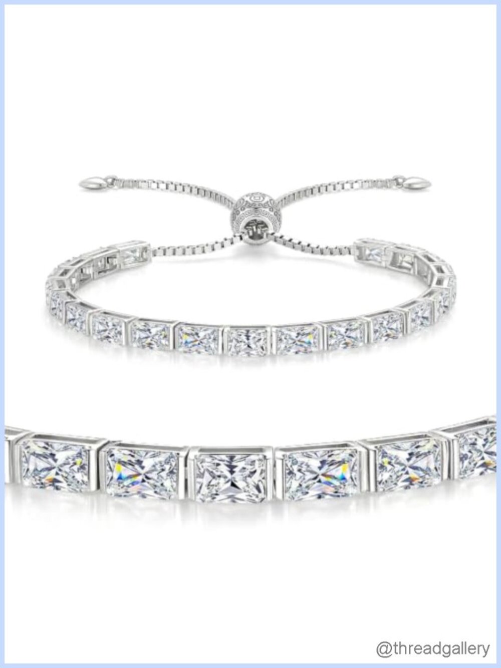 16.8CT Moissanite Tennis Bracelet 925 Sterling Silver Adjustable Womens